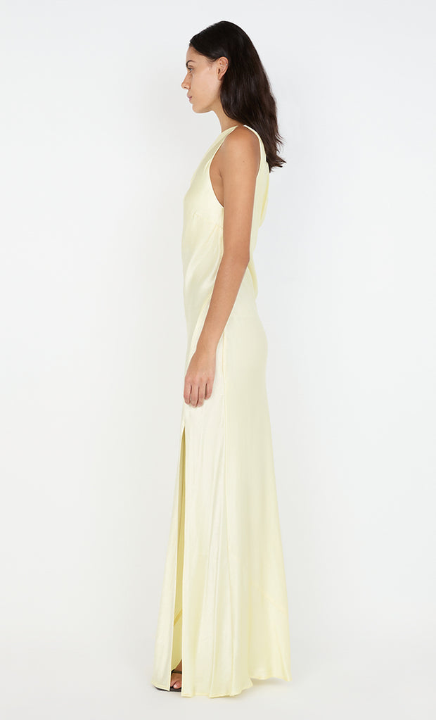 SOL ASYM DRESS - ICE YELLOW
