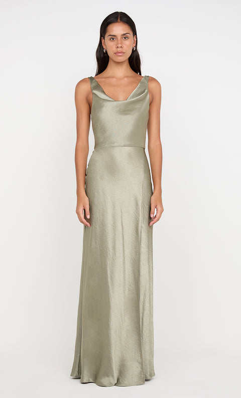 AUSTEN COWL NECK MAXI DRESS - SAGE