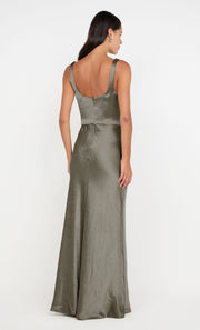 AUSTEN COWL NECK MAXI DRESS - DK WILLOW