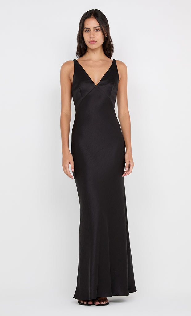 AUSTEN V NECK MAXI DRESS - BLACK