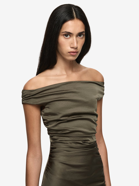 ETERNITY OFF SHOULDER MAXI - DARK WILLOW