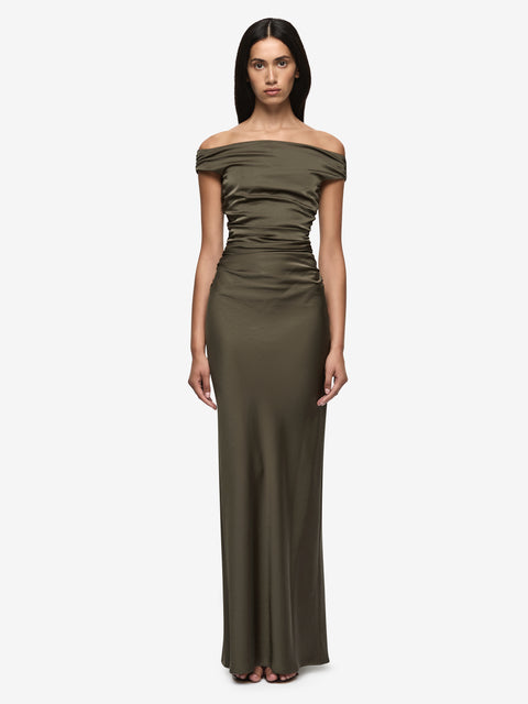 ETERNITY OFF SHOULDER MAXI - DARK WILLOW