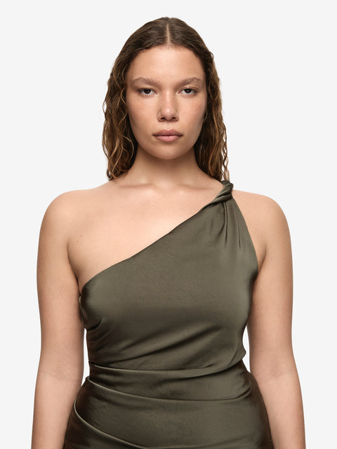 LUNETTA ASYM DRESS - DARK WILLOW