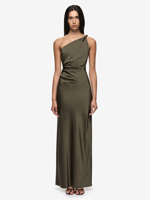 LUNETTA ASYM DRESS - DARK WILLOW