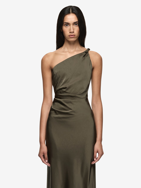 LUNETTA ASYM DRESS - DARK WILLOW