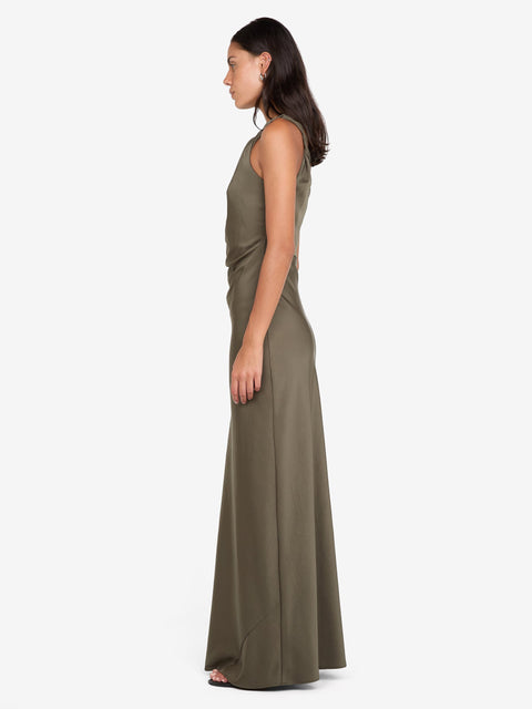 LUNETTA TWIST STRAP DRESS - DARK WILLOW