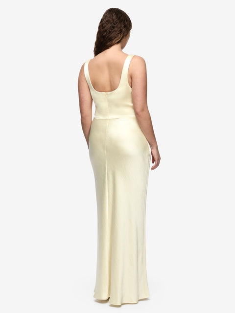 AUSTEN COWL NECK MAXI DRESS - ICE YELLOW