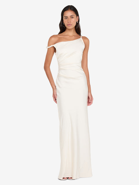 LUNETTA TWIST STRAP DRESS - CREAM