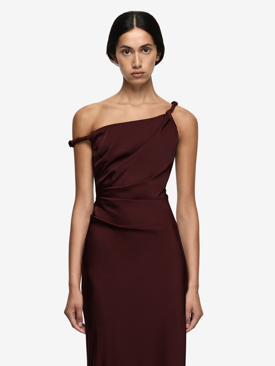 LUNETTA TWIST STRAP DRESS - PLUM