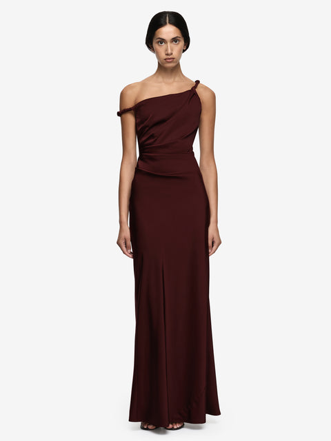 LUNETTA TWIST STRAP DRESS - PLUM