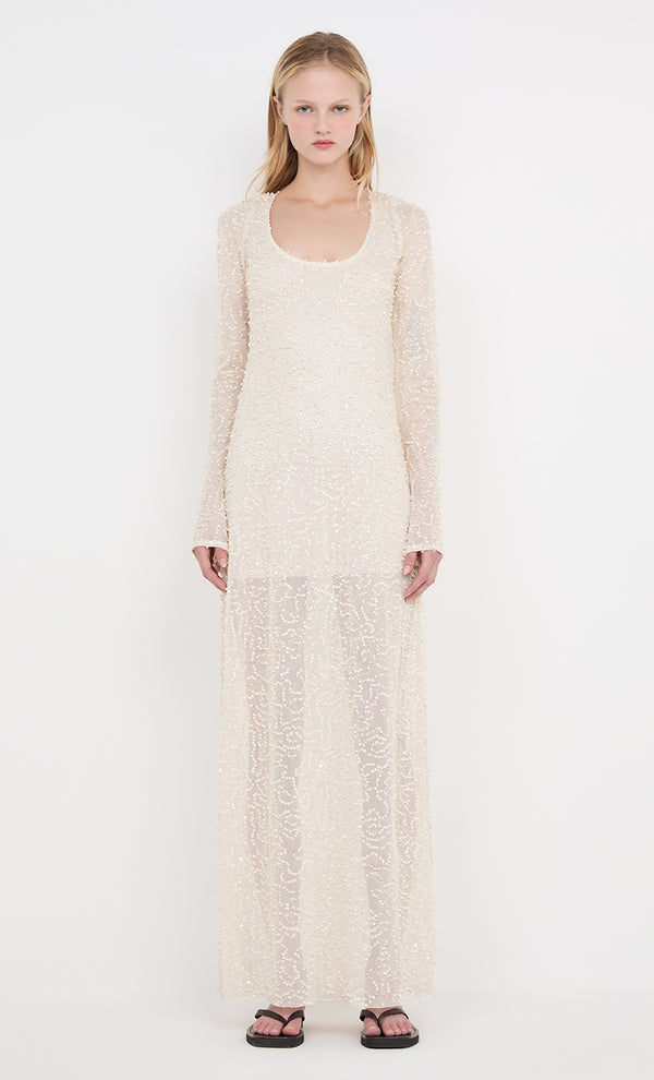 EDITH LONG SLEEVE GOWN - BUTTERCREAM