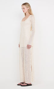 EDITH LONG SLEEVE GOWN - BUTTERCREAM