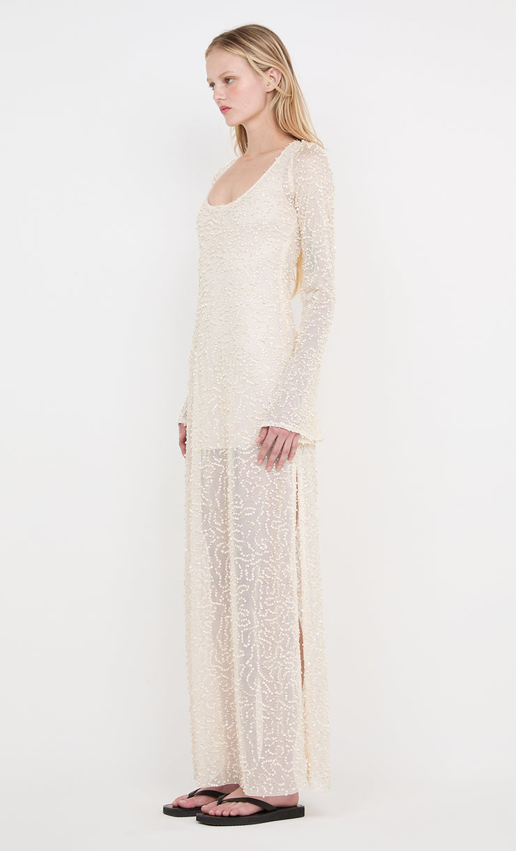 EDITH LONG SLEEVE GOWN - BUTTERCREAM