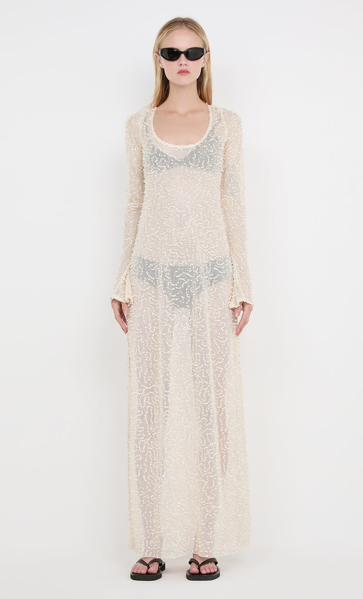 EDITH LONG SLEEVE GOWN - BUTTERCREAM