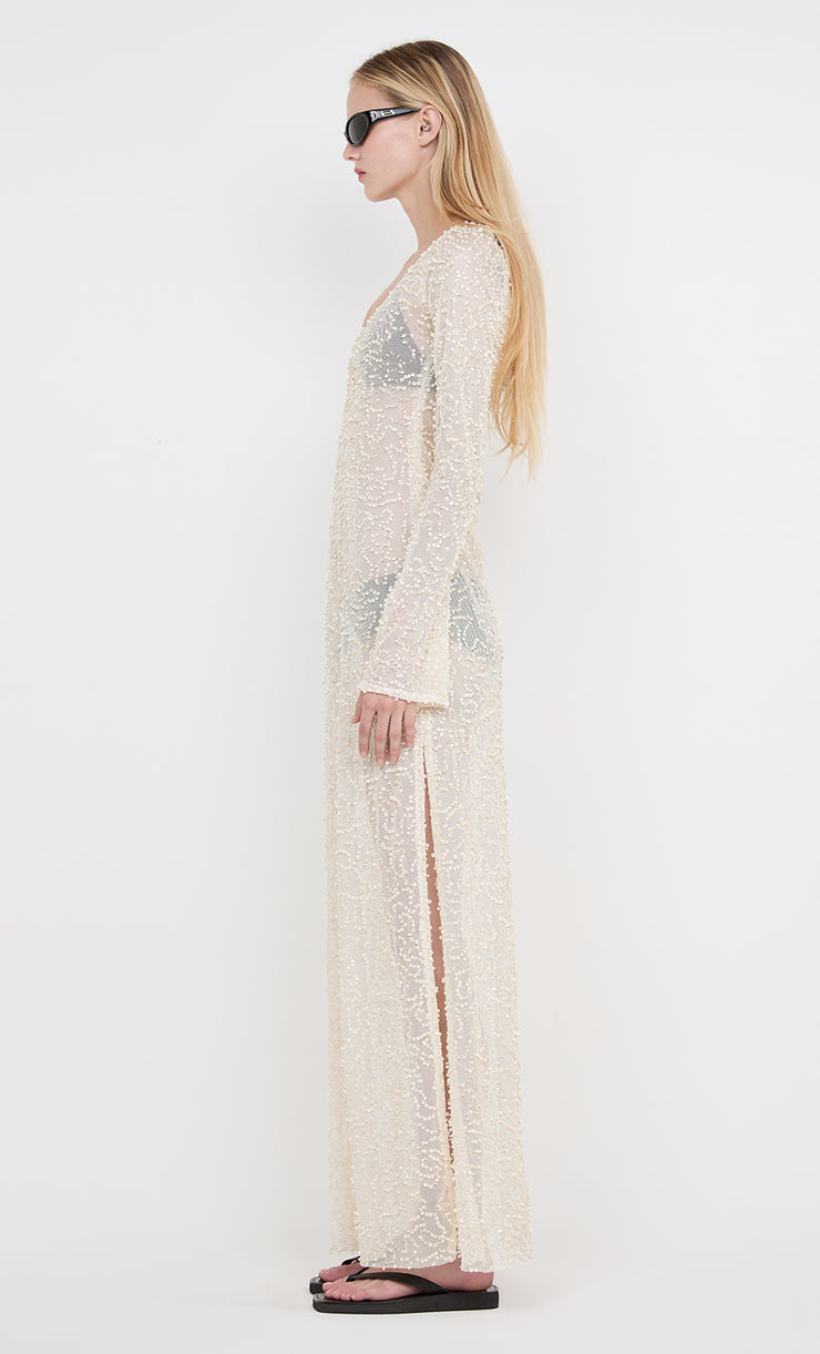EDITH LONG SLEEVE GOWN - BUTTERCREAM