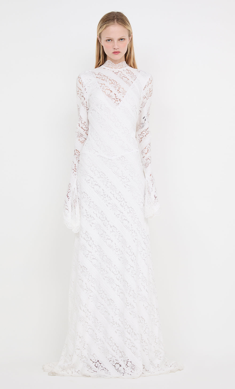 HENRIETTA LONG SLEEVE GOWN - WHITE