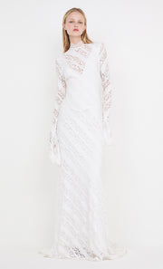 HENRIETTA LONG SLEEVE GOWN - WHITE