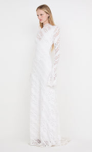 HENRIETTA LONG SLEEVE GOWN - WHITE
