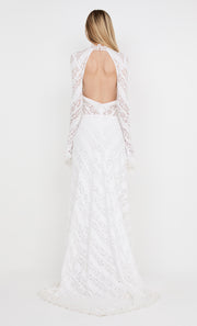 HENRIETTA LONG SLEEVE GOWN - WHITE