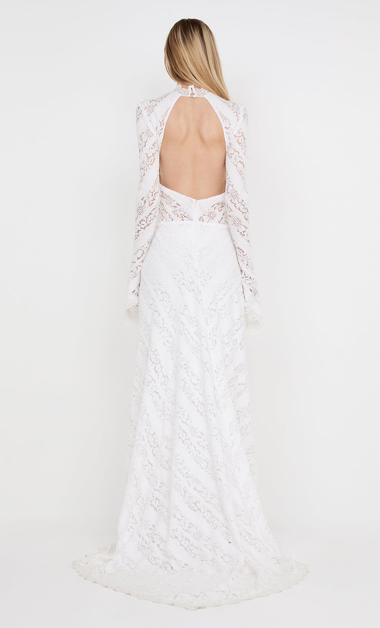 HENRIETTA LONG SLEEVE GOWN - WHITE