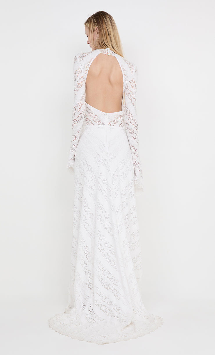 HENRIETTA LONG SLEEVE GOWN - WHITE