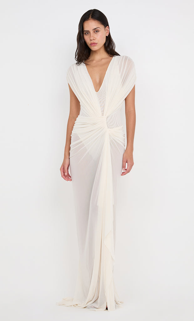 LEIA DRAPE GOWN - BUTTERCREAM
