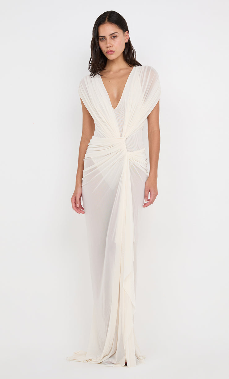 LEIA DRAPE GOWN - BUTTERCREAM