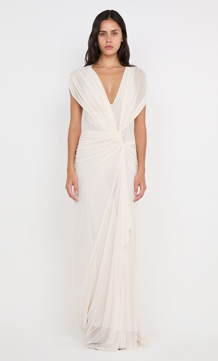 LEIA DRAPE GOWN - BUTTERCREAM