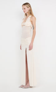 VIOLA SPIRAL MAXI DRESS - BUTTERCREAM