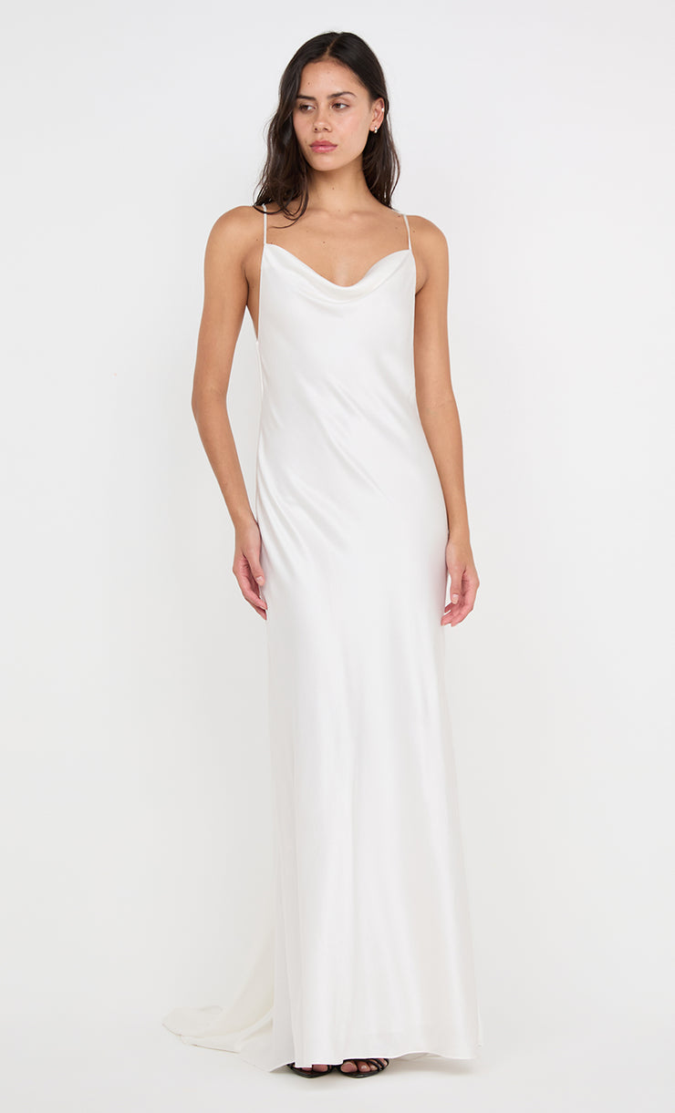 BENNET COWL GOWN - WHITE