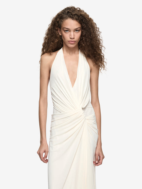 XANTHI V NECK MAXI DRESS - BUTTERCREAM