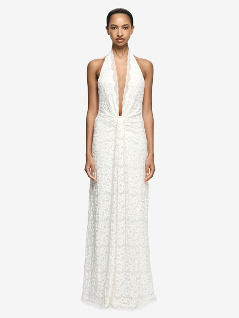 PINA HALTER GOWN - IVORY