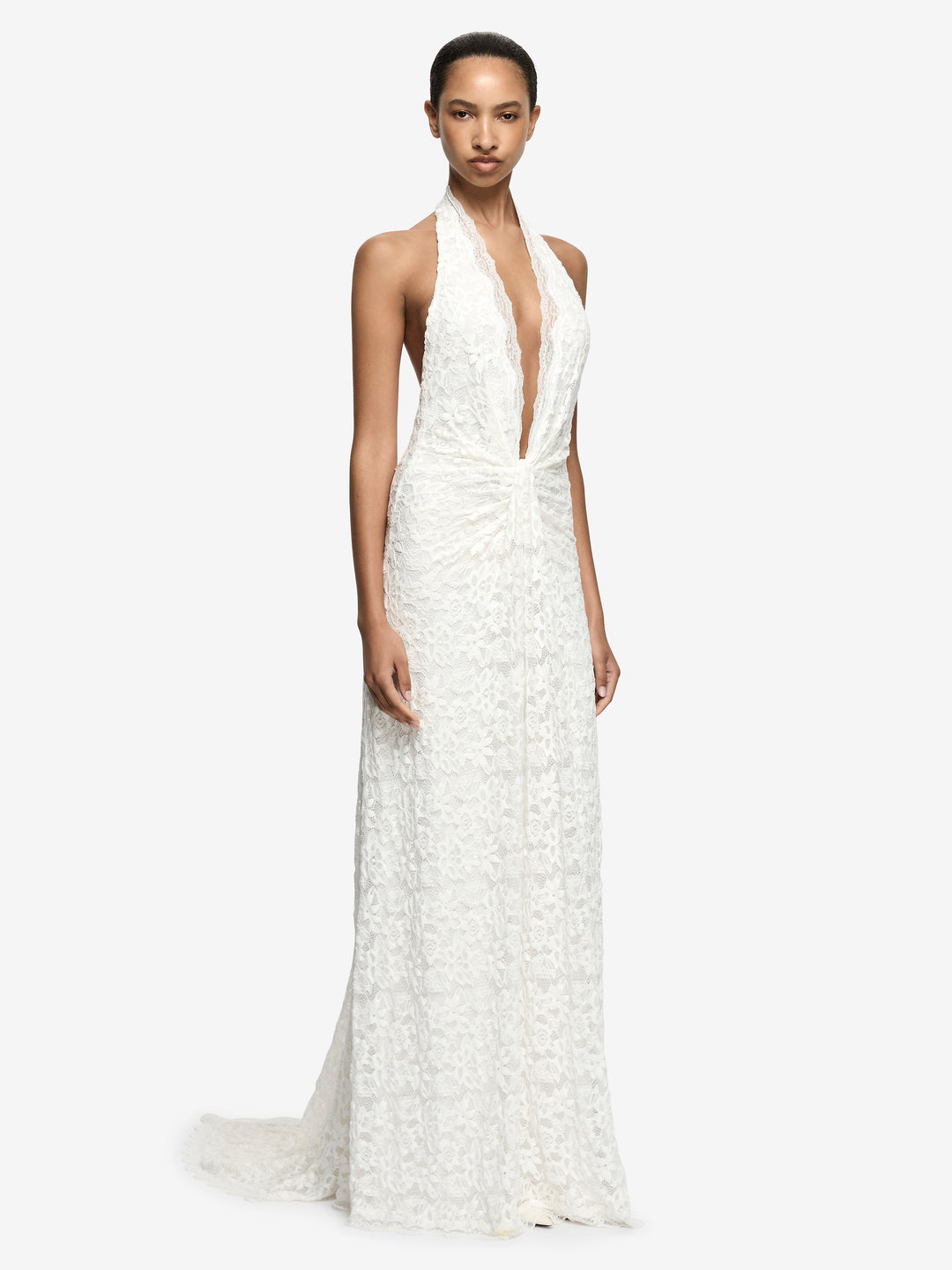 PINA HALTER GOWN - IVORY