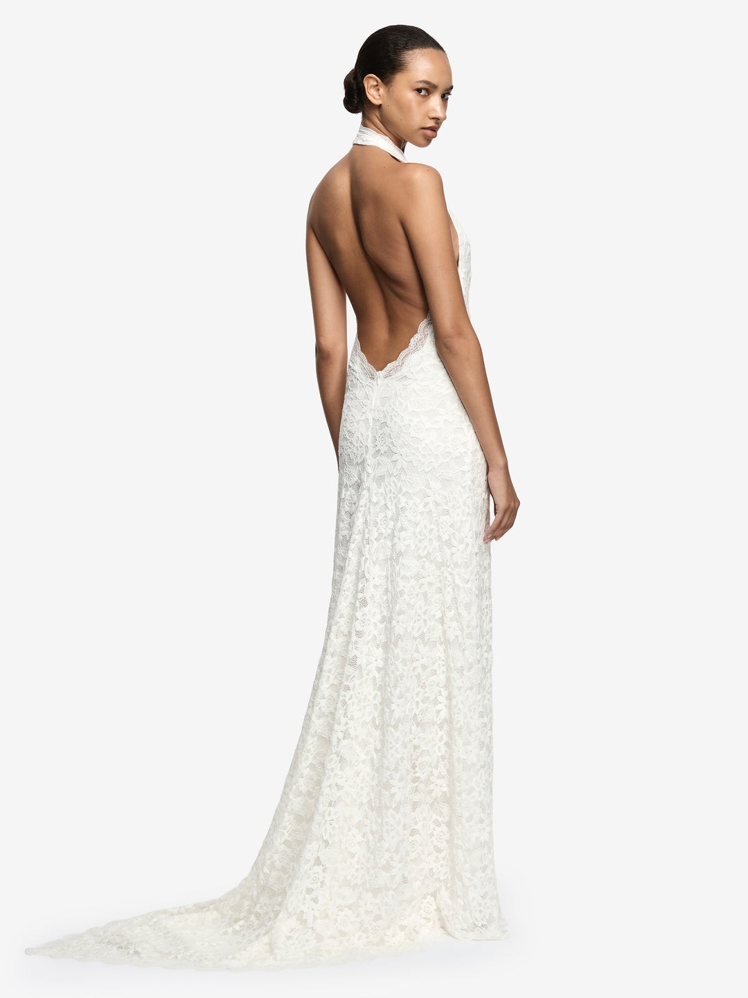 PINA HALTER GOWN - IVORY