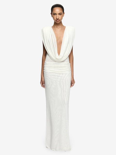 ARIANNA COWL NECK MAXI DRESS - IVORY