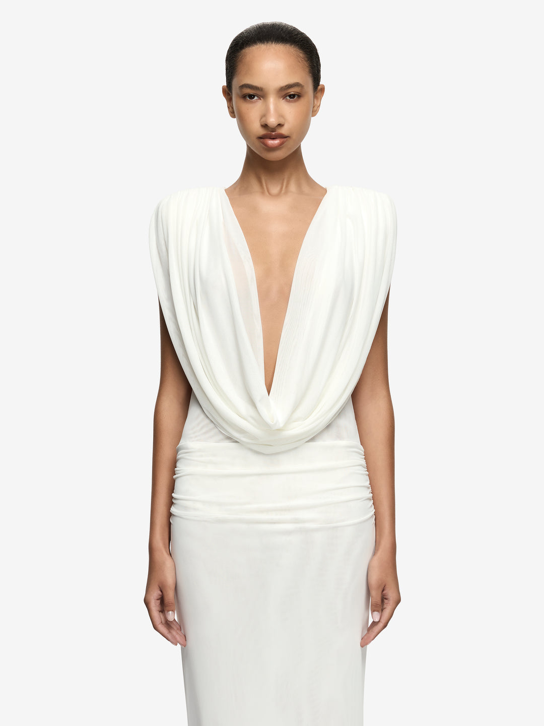 ARIANNA COWL NECK MAXI DRESS - IVORY