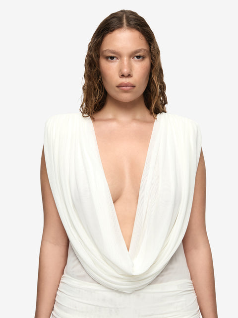 ARIANNA COWL NECK MAXI DRESS - IVORY