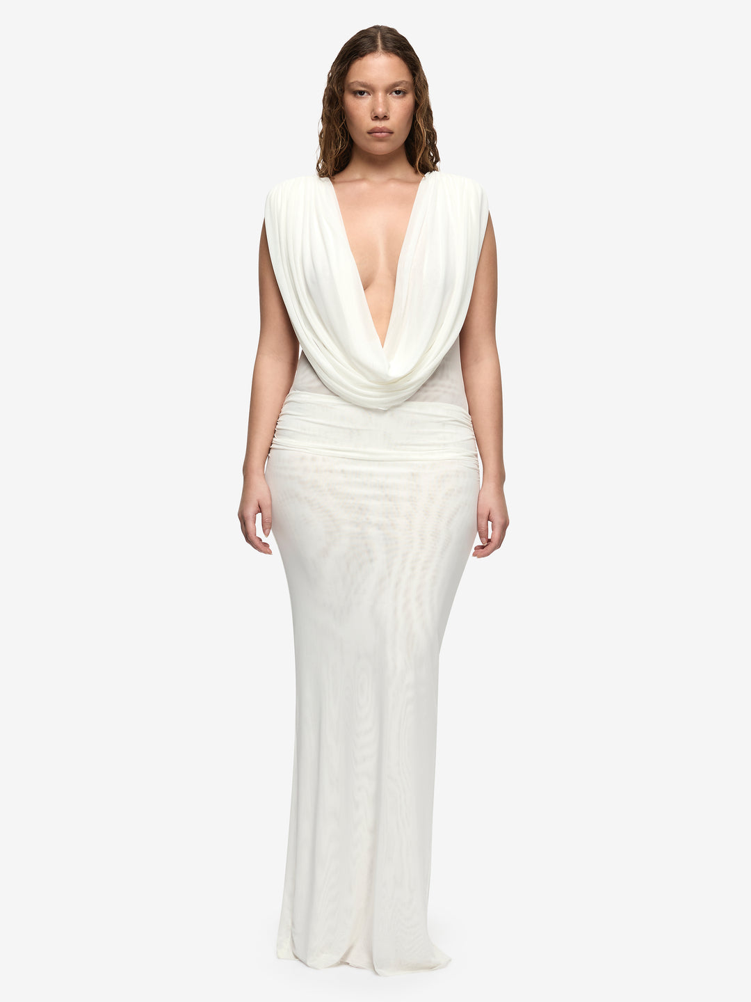 ARIANNA COWL NECK MAXI DRESS - IVORY