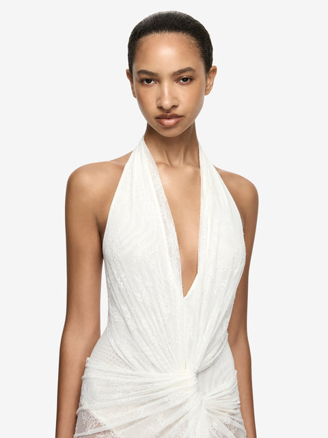 ROSALIND DRAPE MAXI DRESS - IVORY
