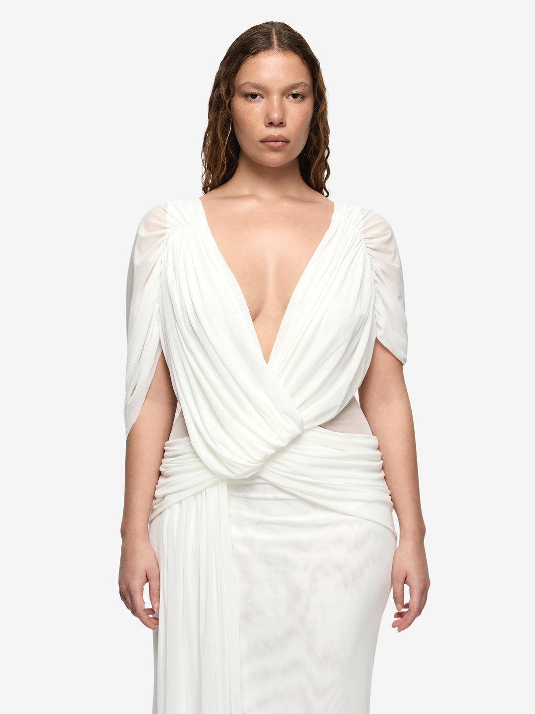 ARIANNA DRAPE MAXI DRESS - IVORY