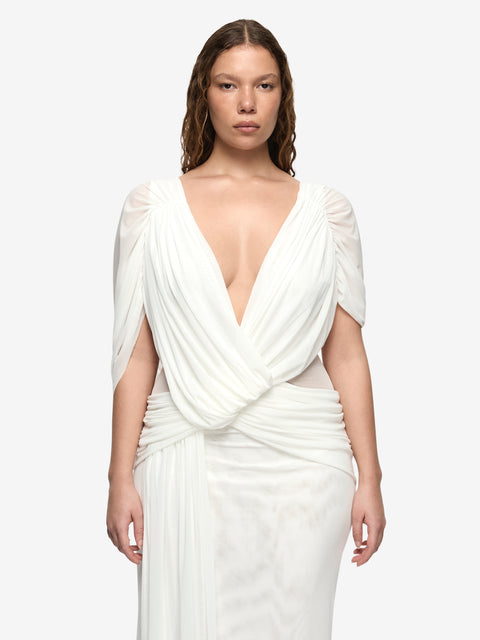 ARIANNA DRAPE MAXI DRESS - IVORY