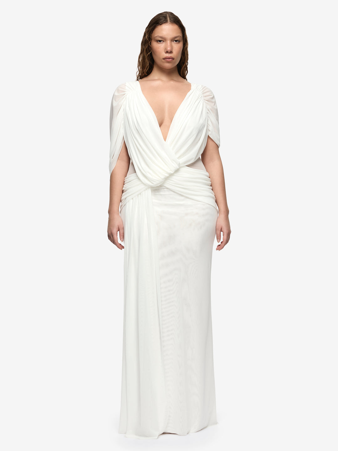 ARIANNA DRAPE MAXI DRESS - IVORY