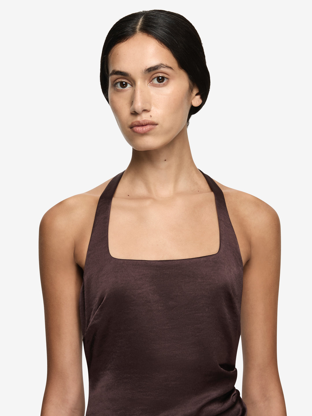 MELODY HALTER MAXI DRESS - DARK CHOCOLATE
