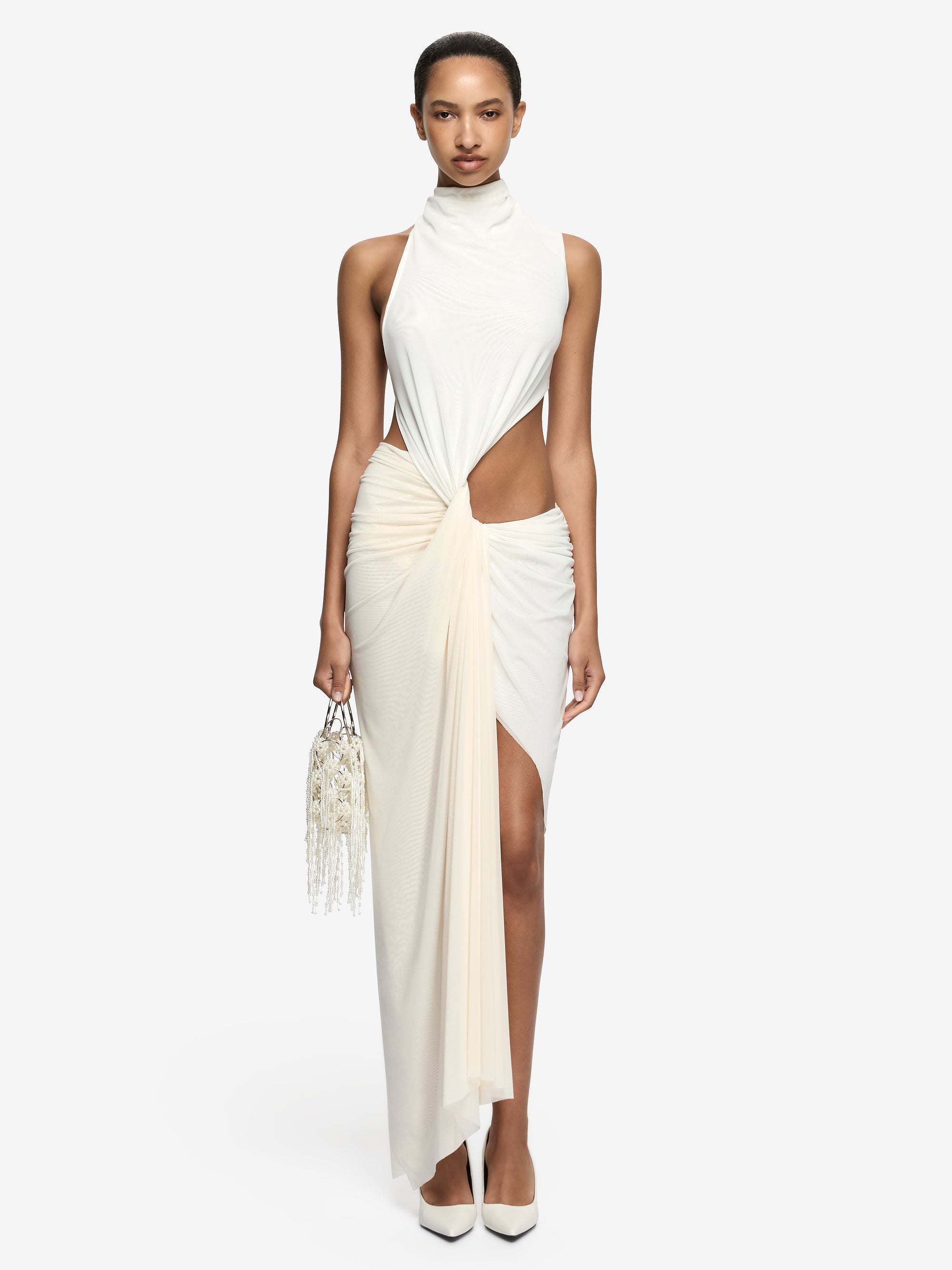 VALLETTA ASYM DRESS - IVORY/BUTTERCREAM – BEC + BRIDGE US