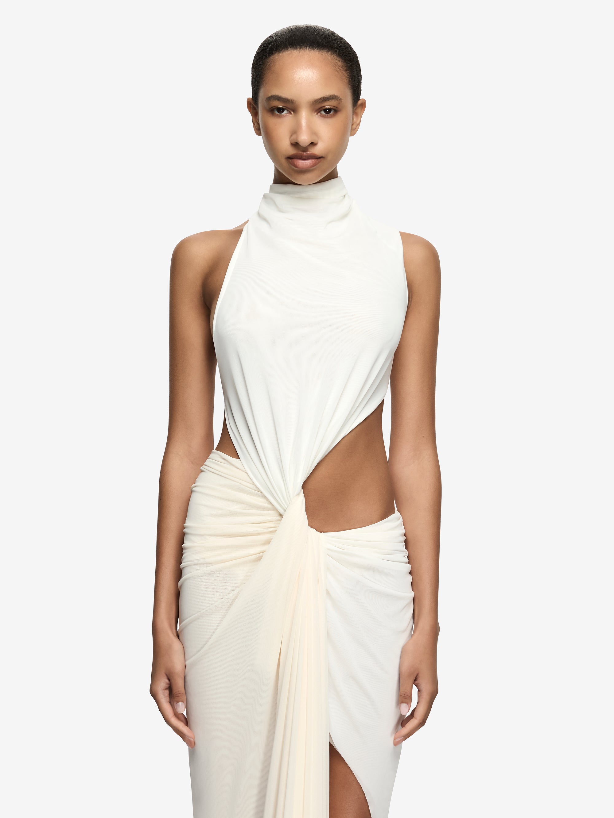VALLETTA ASYM DRESS - IVORY/BUTTERCREAM – BEC + BRIDGE US