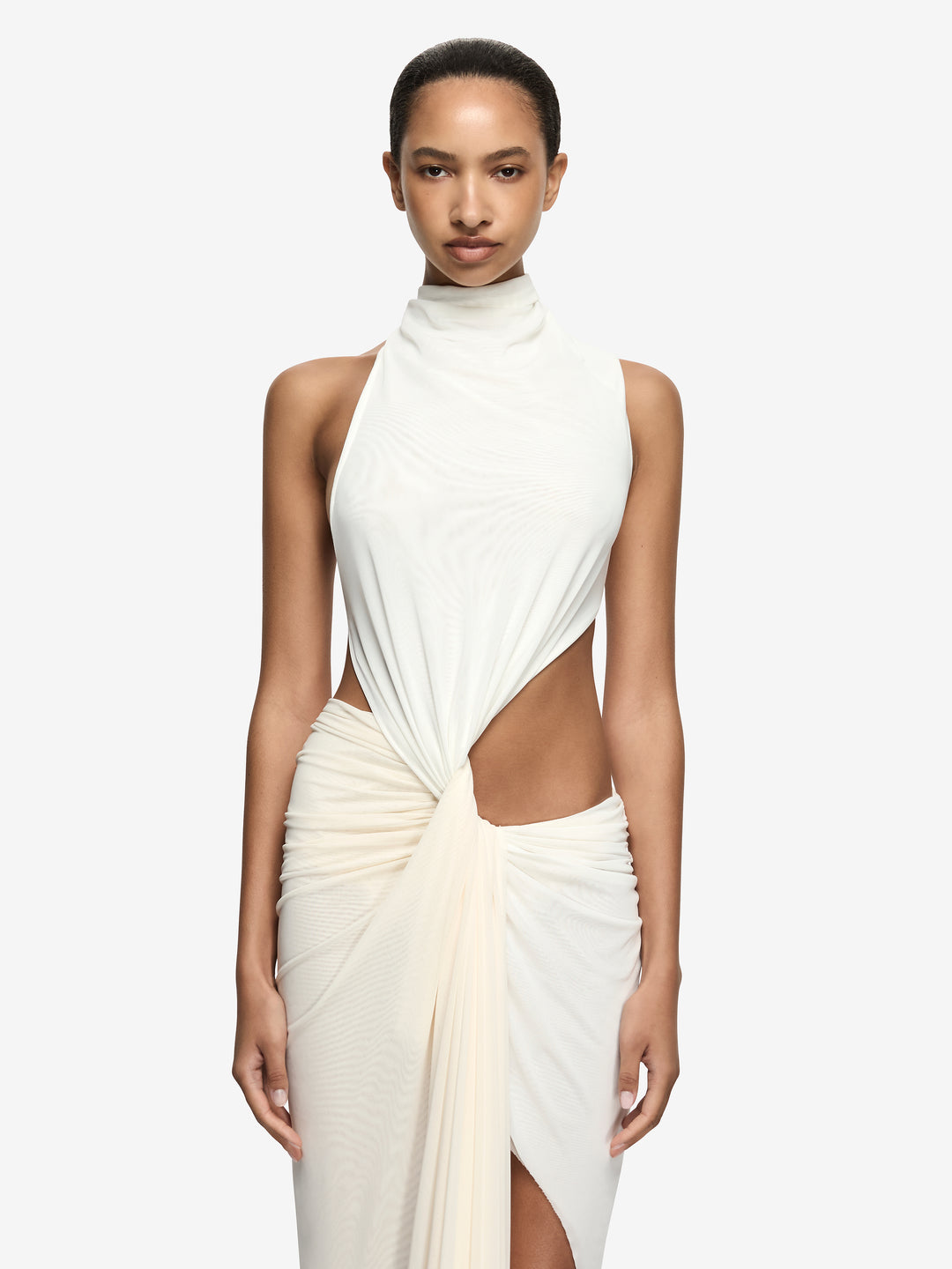 VALLETTA ASYM DRESS - IVORY/BUTTERCREAM