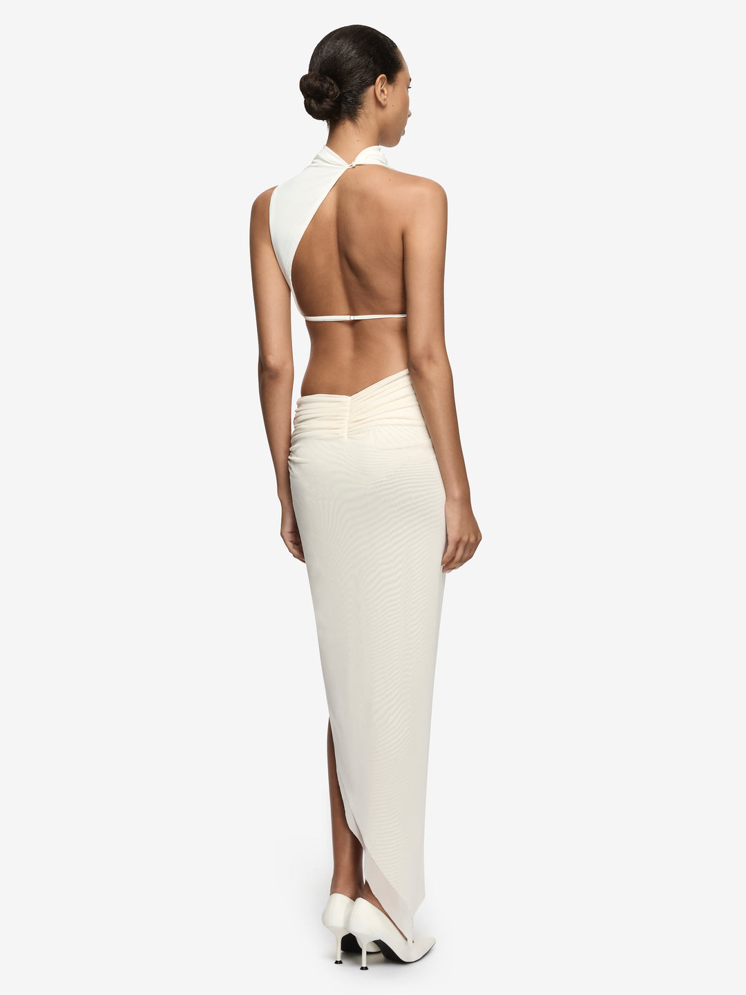 VALLETTA ASYM DRESS - IVORY/BUTTERCREAM