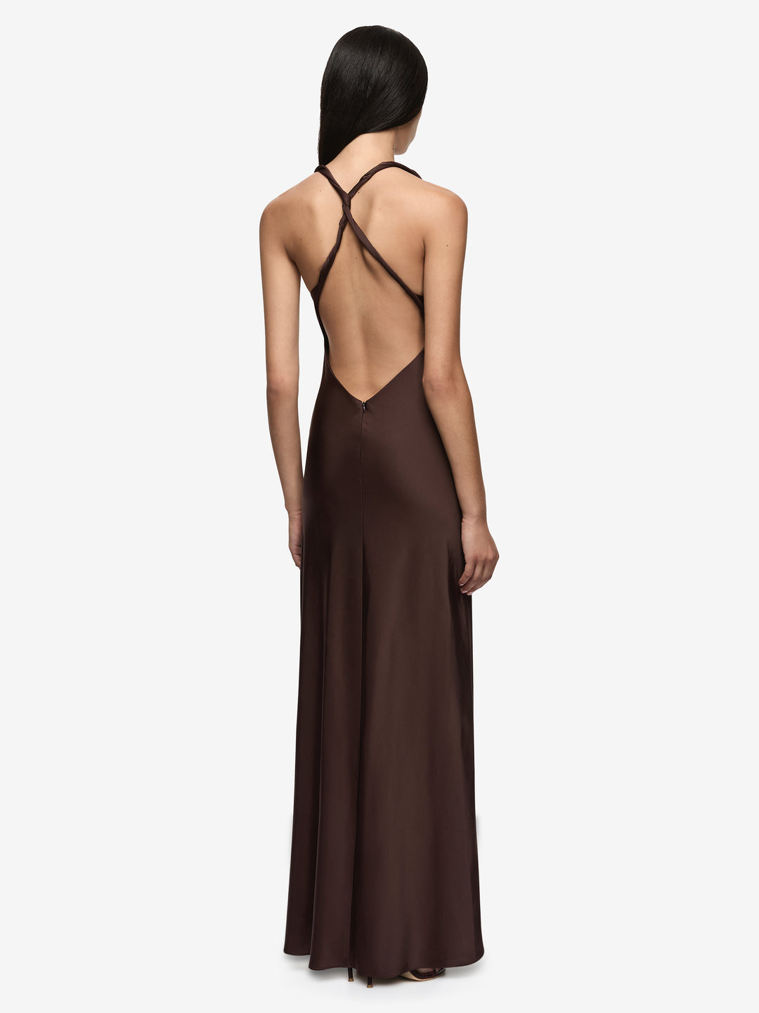 DAKOTA V MAXI DRESS - DARK CHOCOLATE