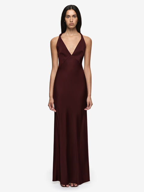 DAKOTA V MAXI DRESS - PLUM