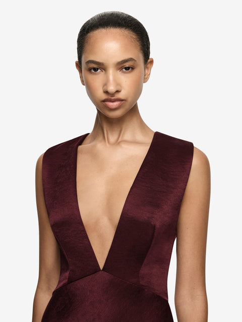MELODY V MAXI DRESS  - PLUM